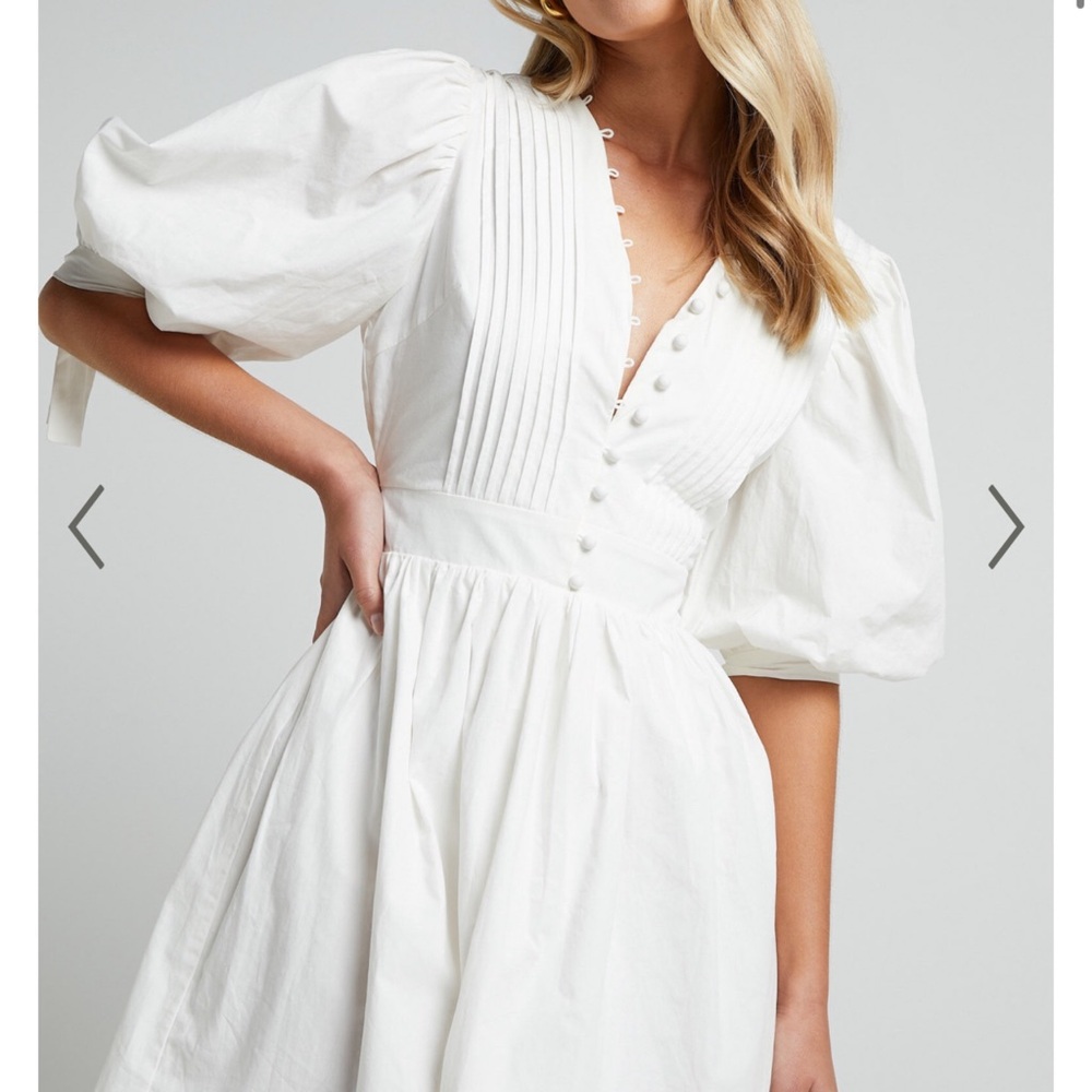 Showpo Zandra Puff Sleeve Poplin dress